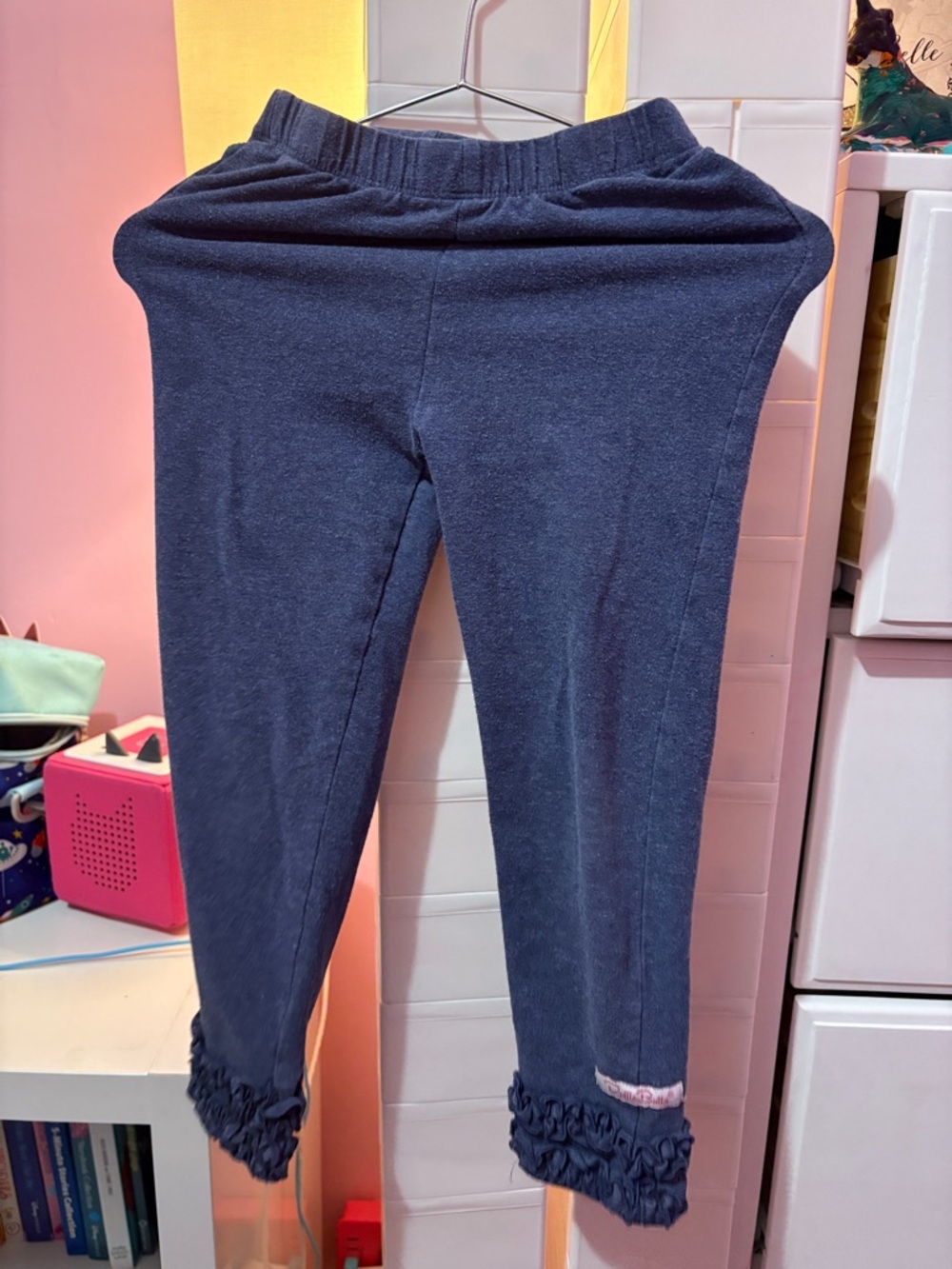 Ruffle Butts Navy Blue Leggings with Ruffled Ankles